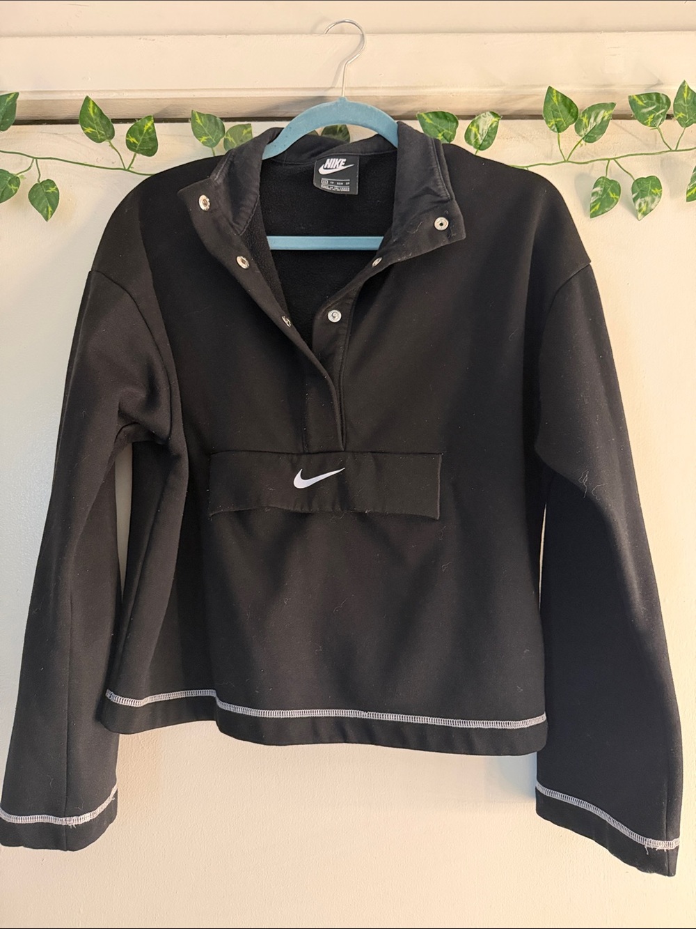 Nike Black Pullover with White Swoosh Accent